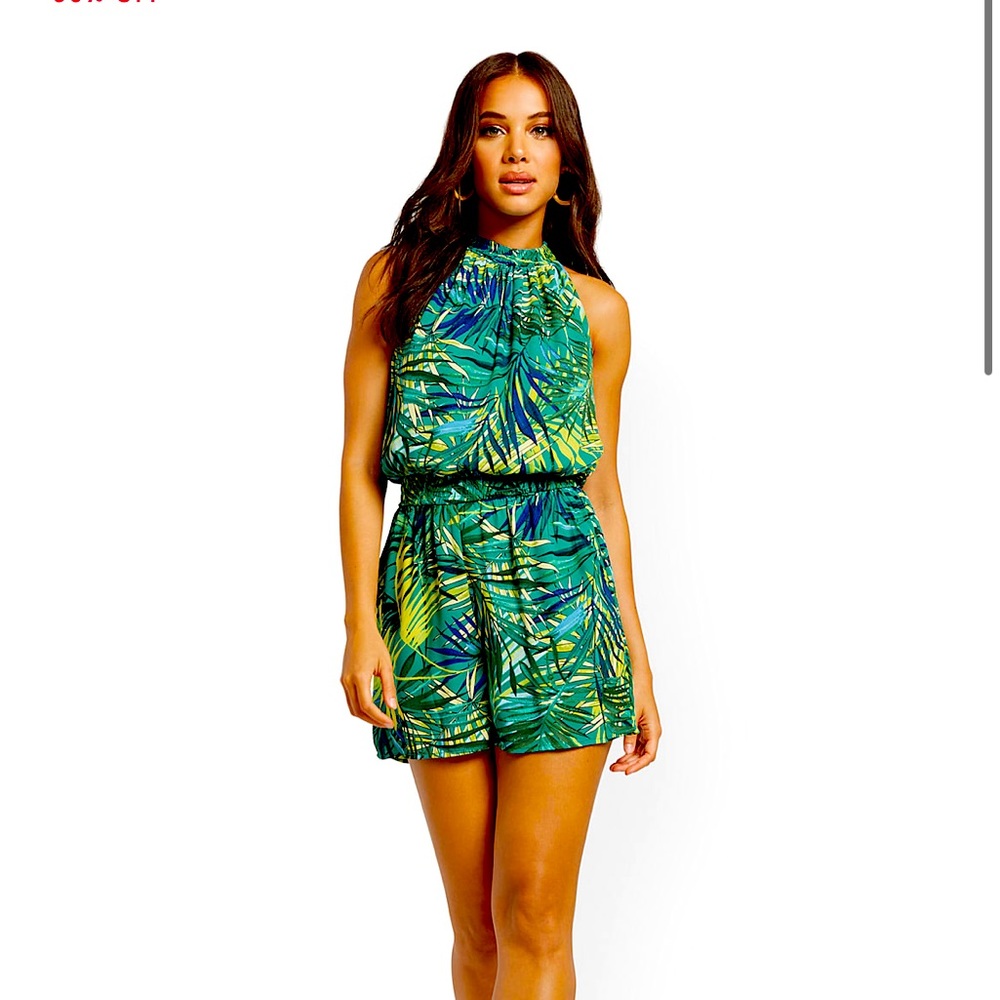 New York & Co large tropical romper